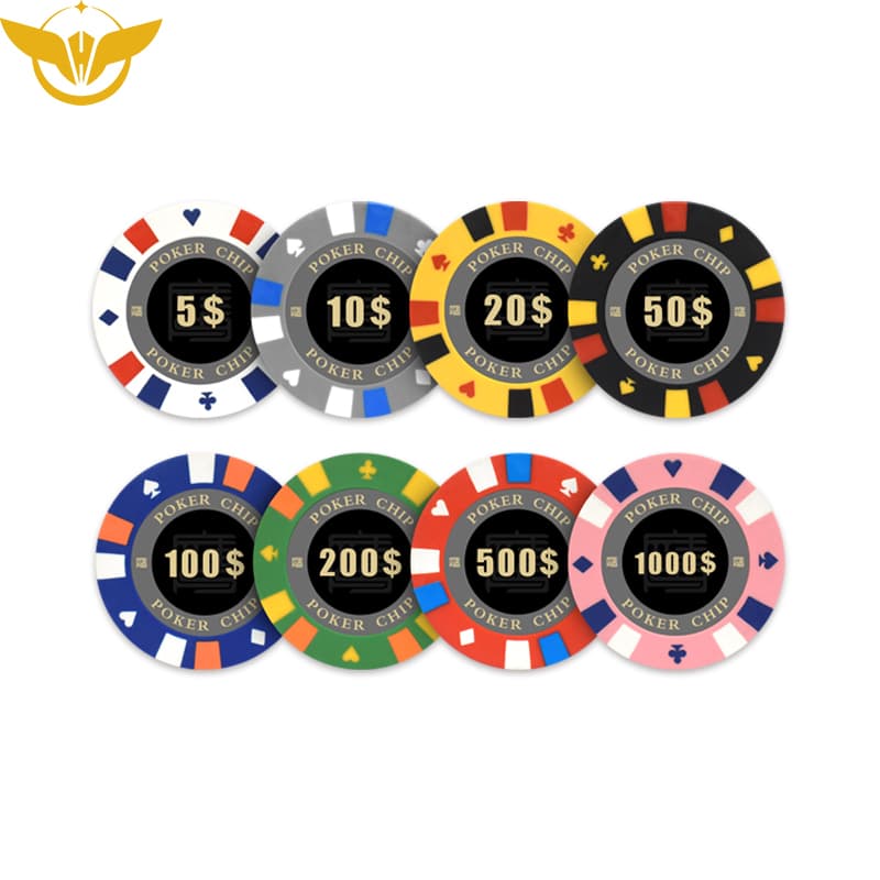 14g 40mm Custom Casino Clay Poker Chips with Sticker
