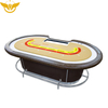 Deluxe Oval Baccarat Gambling Table with Steel Pedal