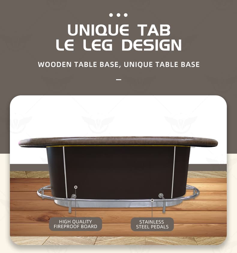 Deluxe Oval Baccarat Gambling Table with Steel Pedal4.jpg