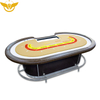 Deluxe Oval Baccarat Gambling Table with Steel Pedal