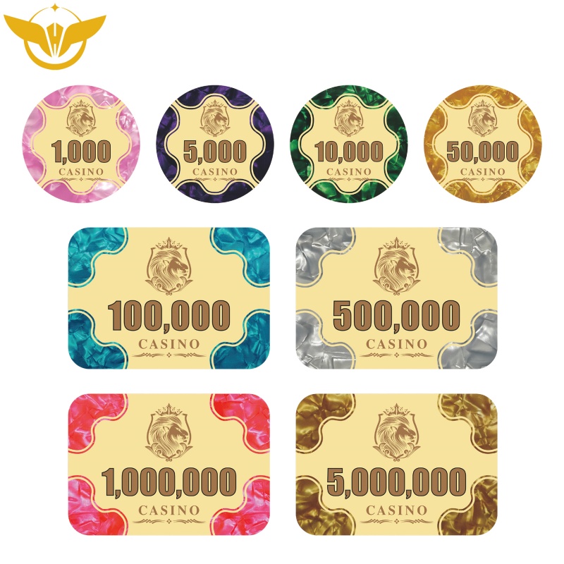 Custom 3 Layers Acrylic Hot Stamping Casino Chips 