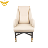 Customized Logo Beige Casino Player Chairs Bar Chairs with Wheels and Armrest