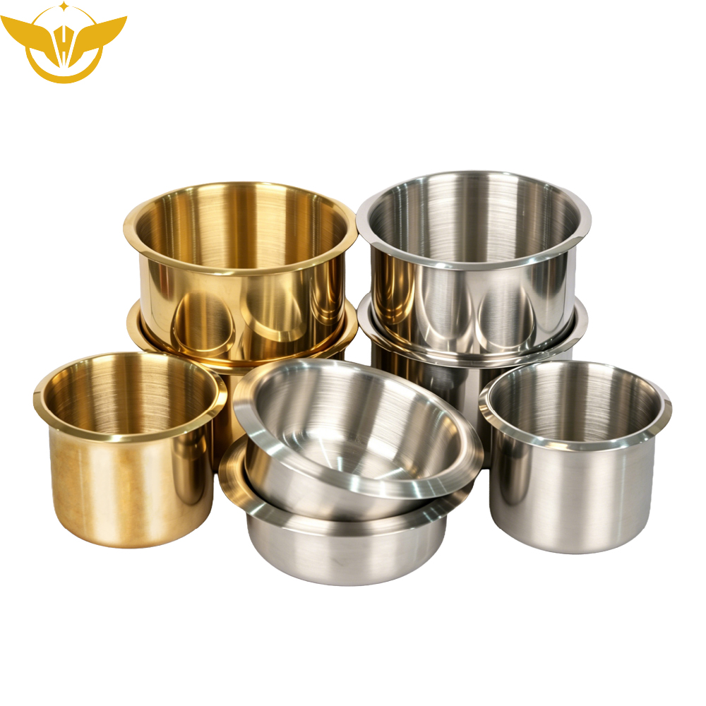 Golden Silver Stainless Steel Drop-in Poker Table Drink Cup Holder