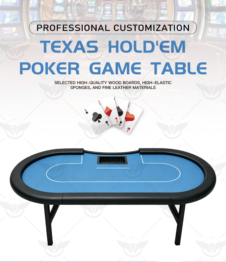 blue foldable texas holdem table durable adjustable height poker table detail (1).jpg