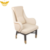 Customized Logo Beige Casino Player Chairs Bar Chairs with Wheels and Armrest