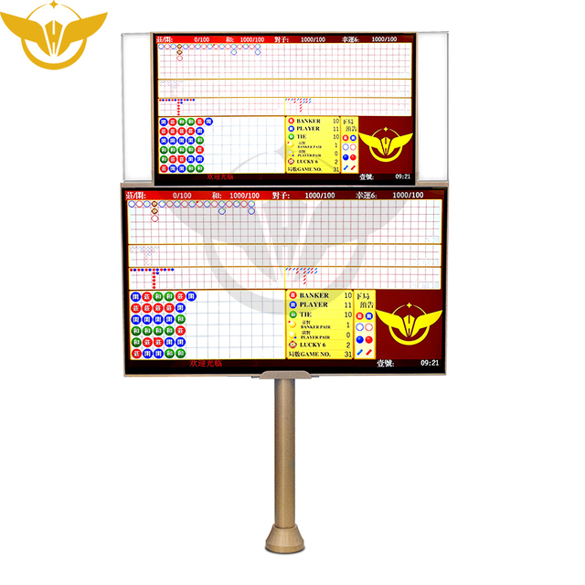 27 Inch Double Screen Double Sided Display Casino Table Monitor for Baccarat Blackjack Poker