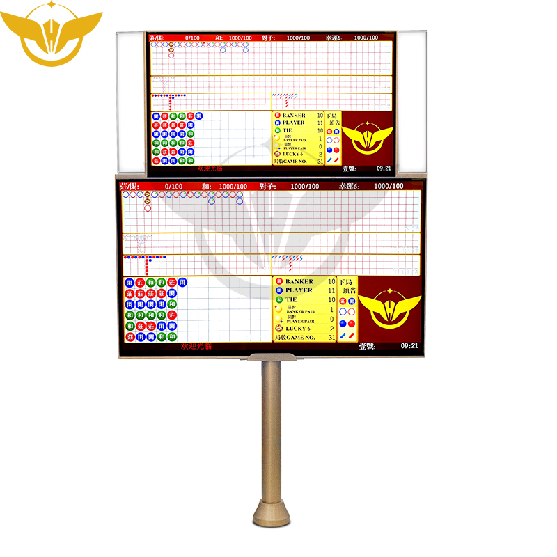 27 Inch Double Screen Double Sided Display Casino Table Monitor for Baccarat Blackjack Poker