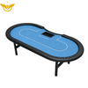 10 Players Durable Adjustable Height Poker Table Blue Foldable Texas Holdem Table 