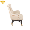 Customized Logo Beige Casino Player Chairs Bar Chairs with Wheels and Armrest