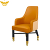 Yellow Brown VIP Casino Poker Player Chairs Bar Chairs with Rolls