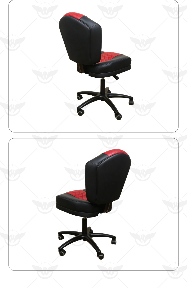Black & Red Padded Swivel Poker Player Chair Detail (7).jpg