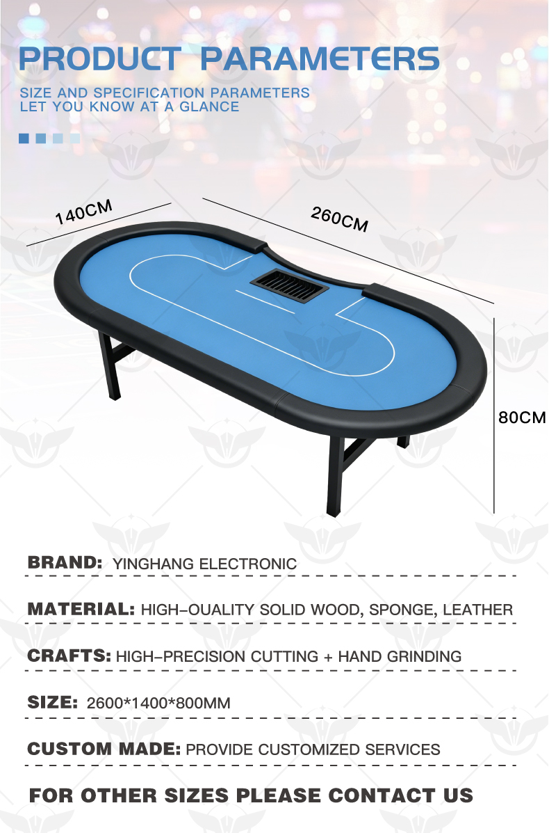 blue foldable texas holdem table durable adjustable height poker table detail (2).jpg