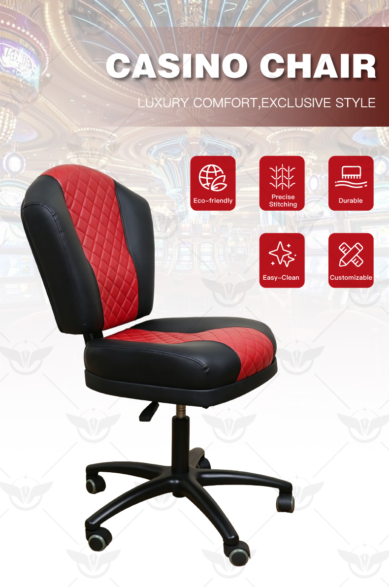 Black & Red Padded Swivel Poker Player Chair Detail (1).jpg