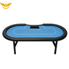 10 Players Durable Adjustable Height Poker Table Blue Foldable Texas Holdem Table 