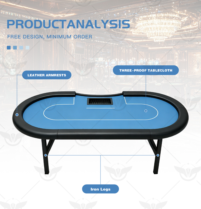 blue foldable texas holdem table durable adjustable height poker table detail (3).jpg