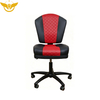 Black & Red Padded Swivel Poker Player Chair Adjustable Height Office Chair