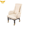 Customized Logo Beige Casino Player Chairs Bar Chairs with Wheels and Armrest